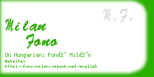 milan fono business card